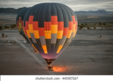 Colorful Hot Air Ballon Ready To Fly. Close Up. (Namibia, South Africa)