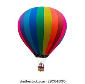 Colorful Hot Air Balloon Floating Isolated On White Background Included Clipping Path - Powered by Shutterstock