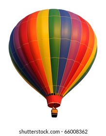 Colorful Hot Air Balloon Isolated On White