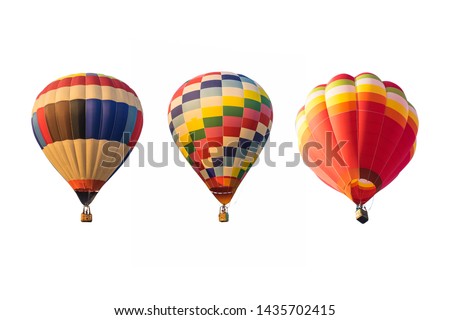  colorful hot air balloon isolated on white background 