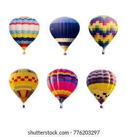 colorful hot air balloons isolated on white background - Shutterstock ID 776203297