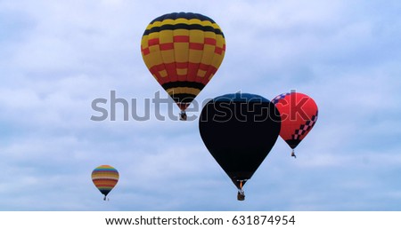 Colorful hot air baloons flying