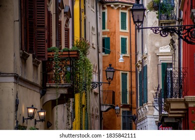 Colorful House Facades In Side Street