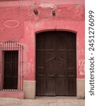 Colorful house in the magical town of Viesca in Coahuila, Mexico