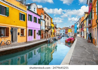 Colorful houses in Burano, Venice, Italy - Powered by Shutterstock