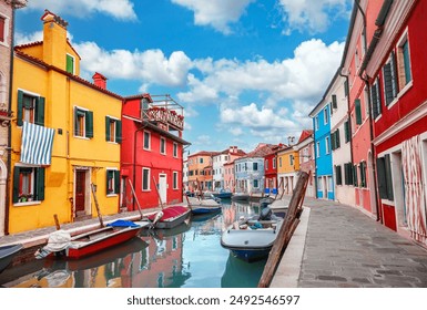 Colorful houses in Burano, Venice, Italy - Powered by Shutterstock