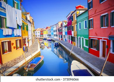 Colorful Houses In Burano, Venice, Italy