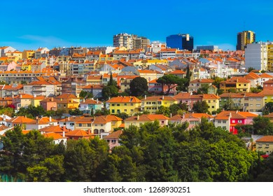 Colorful Houses In Campolide, Lisbon