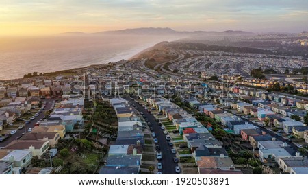 Colorful houses in Daly  City, California