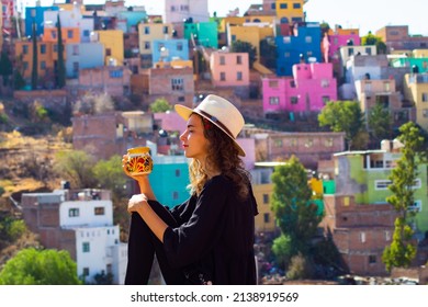 Colorful houses in Guanajuato, Mexico.