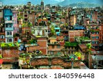 colorful houses in Nepal Katmandu