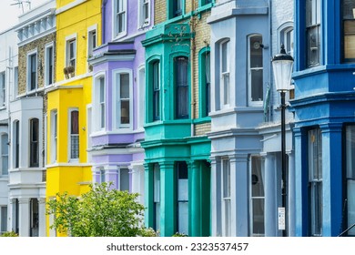 Colorful houses in Notting Hill, London, UK - Powered by Shutterstock