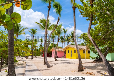 Colorful houses on Catalina beach, dominican republic