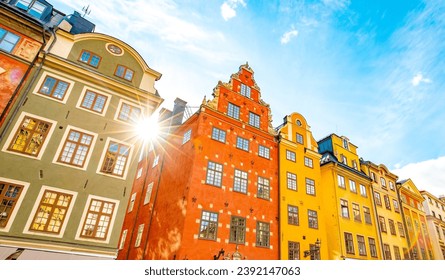 Colorful houses on Stortorget square in Gamla Stan historic district of Stockholm, Sweden travel photo. Beautiful Swedish architecture. - Powered by Shutterstock