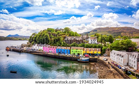 Colorful houses of Portree, Isle of Skye, Scotland, UK