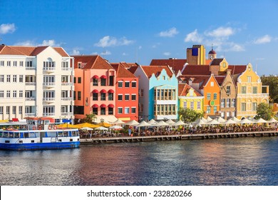 Colorful houses of Willemstad in Curacao, Netherlands Antilles.
