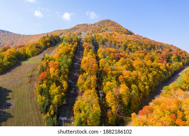 Colorful Hunter Ski Mountain in upstate New York during peak fall foliage. - Powered by Shutterstock