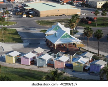 Colorful Huts From The Bird Eye View In Freeport, The Bahamas