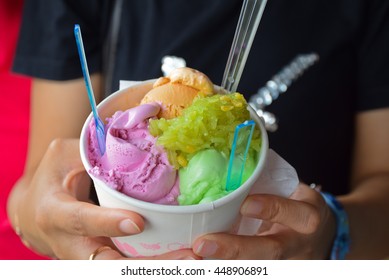 Colorful Ice Scream, Food Of Thailand