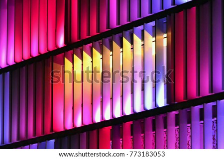 colorful illuminated facade