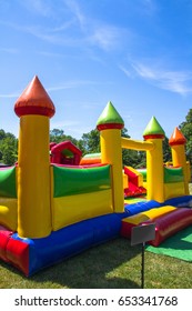 Colorful inflatable castle for kids - Shutterstock ID 653341768