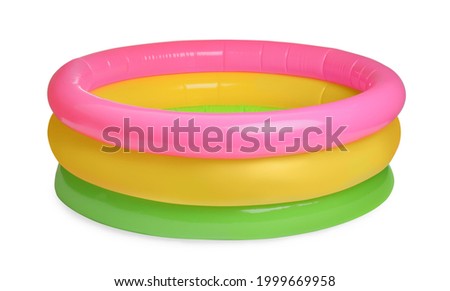 Colorful inflatable rubber pool isolated on white