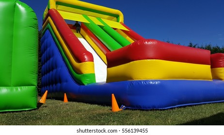 Colorful inflatable slide-Red, Yellow, Blue, Green, and White