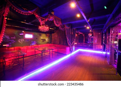 Colorful Interior Of Bright And Beautiful Night Club