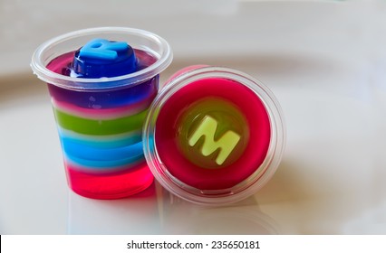 Colorful Jelly In Plastic Cup