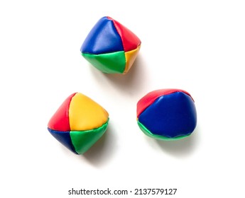 Colorful Juggling Balls Isolated On White Background