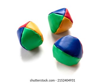 Colorful Juggling Balls Isolated On White Background