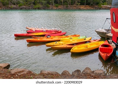 Colorful Kayaks On Brunswick River