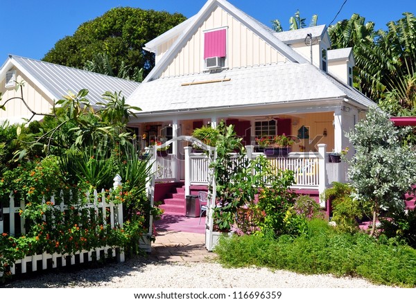 Colorful Key West Conch Cottage Stock Photo Edit Now 116696359