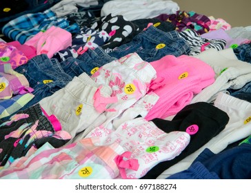 Colorful Kids Clothing Price Tags Arranged Stock Photo 697188274 ...