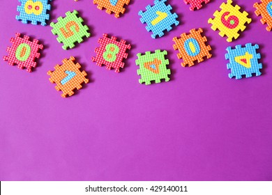 Colorful Kids Toys On Purple Background