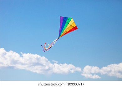 Colorful Kite Flying In The Wind