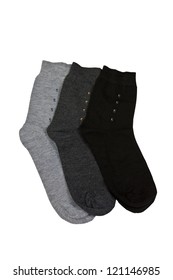 Colorful Knitted Mens Socks Isolated With Clipping Path