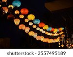 Colorful lanterns in Hoi An ancient town at night