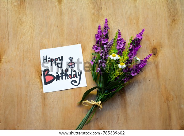 Colorful Lavender Flower Bouquet Happy Birthday Stock Photo (Edit Now ...