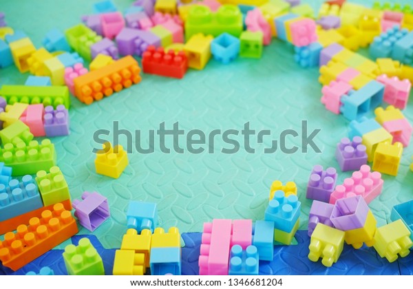 Colorful Lego Toy On Floortoy Frame Stock Photo Edit Now