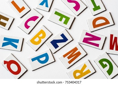 colorful letters consonants  on white background - Shutterstock ID 753404317