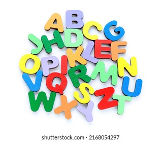 Colorful letters on white background. Alphabet concept - Shutterstock ID 2168054297