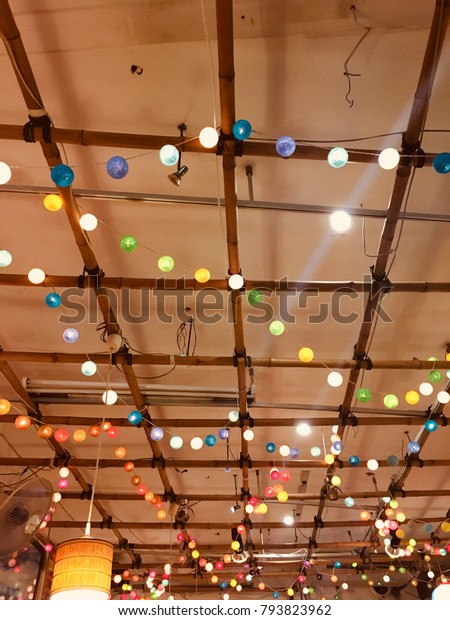 Colorful Light On Roof Decoration Ceiling Stock Photo Edit