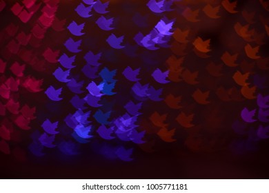 Colorful lighting bokeh in bird icon background. - Powered by Shutterstock