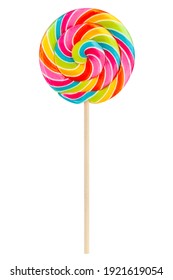 Colorful lollipop isolated on white background, full depth of field, clipping path