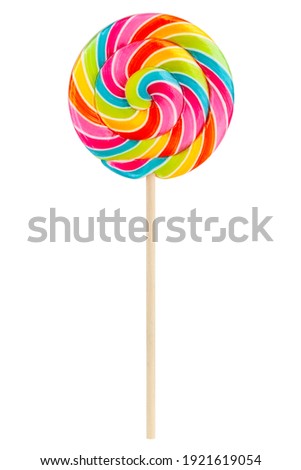 Colorful lollipop isolated on white background, full depth of field, clipping path