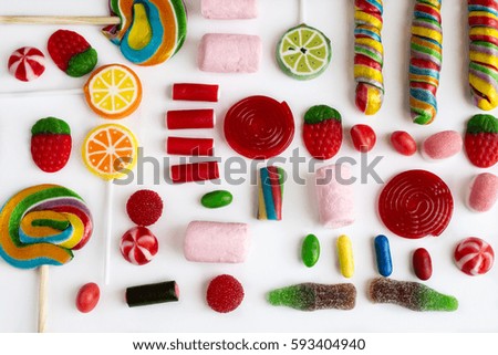 Image, Stock Photo Colorful lollipops and candies