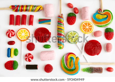 Similar – Image, Stock Photo Colorful lollipops and candies