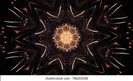 Colorful looping kaleidoscope sequence. Abstract motion graphics background. mirror prism creating toy effect, with shimmering lights and fast changing shapes - Powered by Shutterstock