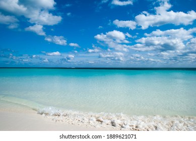 The Colorful Lucaya Beach Waters In Freeport Town On Grand Bahama Island.